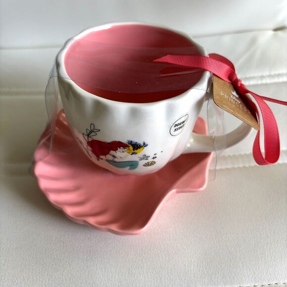 RAE DUNN Artisan Collection Double Sided Ariel UNDER THE SEA 14 oz. Cup & Saucer - Picture 5 of 5
